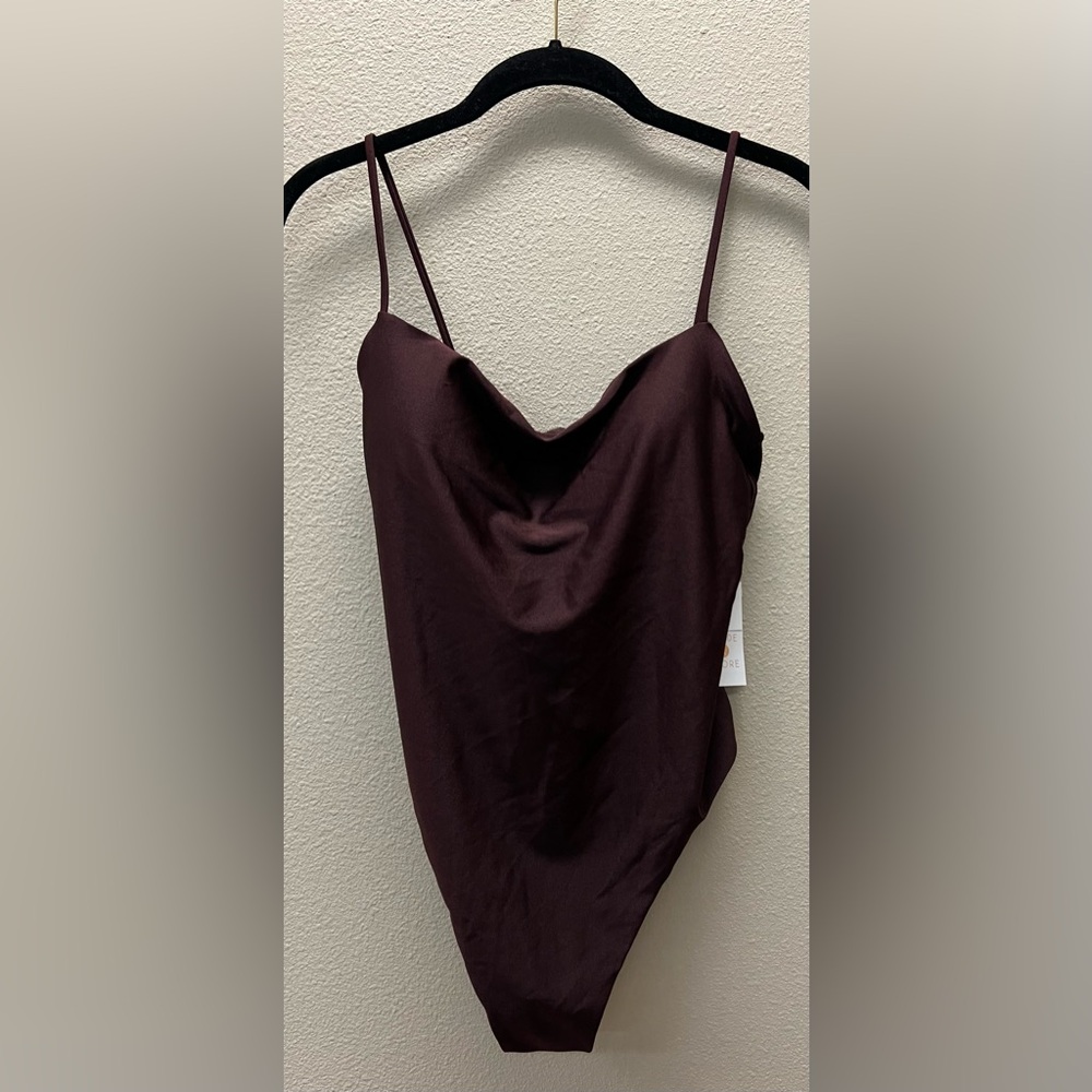 Shade & Shore - Med (8-10) New With Tags Swimsuit - Brown High Leg Cheeky - Picture 1 of 10